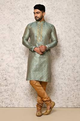 Ranak Firoza Art Silk jacqurad Kurta Pajama 1
