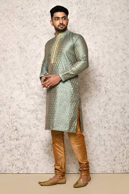 Ranak Firoza Art Silk jacqurad Kurta Pajama 2