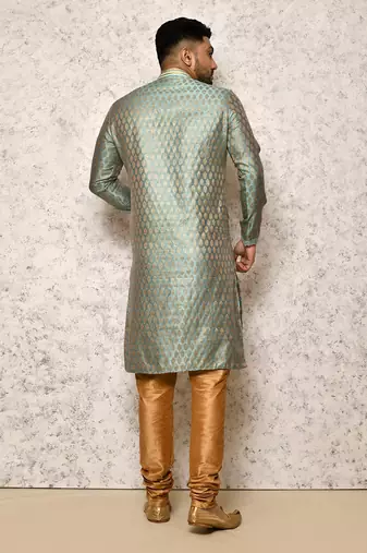 Ranak Firoza Art Silk jacqurad Kurta Pajama