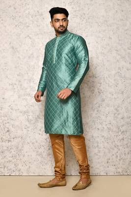 Ranak Sea Green Art Silk Kurta Pajama 2