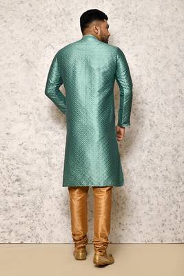 Ranak Sea Green Art Silk Kurta Pajama 3