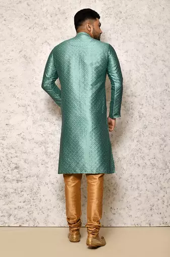Ranak Sea Green Art Silk Kurta Pajama