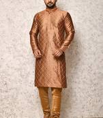 Ranak Copper Art Silk Kurta Pajama