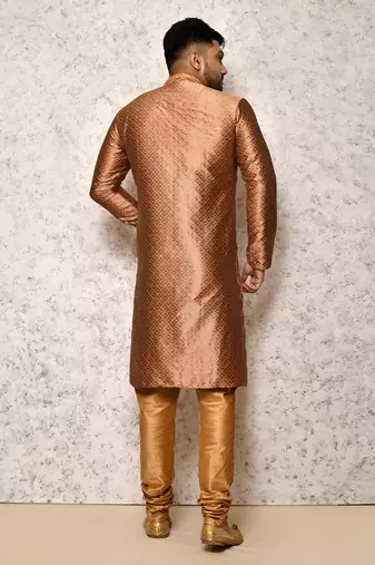 Ranak Copper Art Silk Kurta Pajama