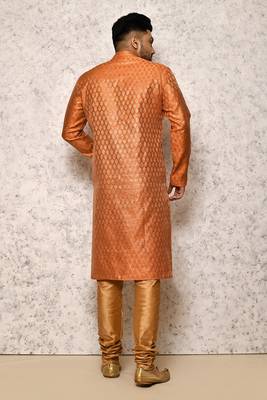 Ranak Orange Art Silk Kurta Pajama 3