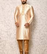 Ranak Cream Art Silk Kurta Pajama