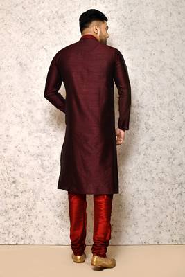Ranak Wine Art Silk Kurta Pajama 3