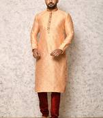 Ranak Rust Art Silk Kurta Pajama
