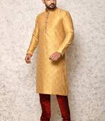 Ranak Golden Art Silk Kurta Pajama