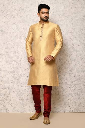 Ranak Gold Art Silk Kurta Pajama