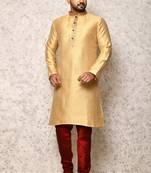Ranak Gold Art Silk Kurta Pajama
