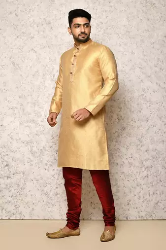 Ranak Gold Art Silk Kurta Pajama