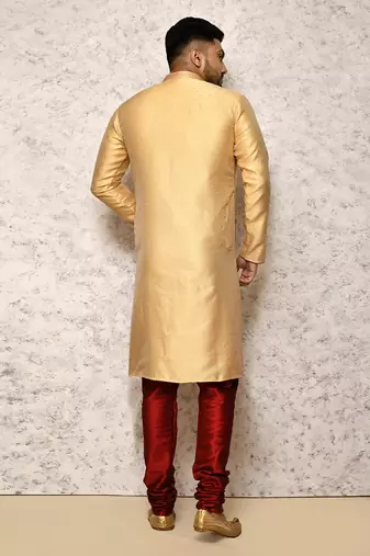 Ranak Gold Art Silk Kurta Pajama