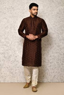 Ranak Brown Art Silk Kurta Pajama 1