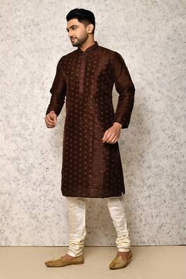 Ranak Brown Art Silk Kurta Pajama 2