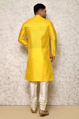 Ranak Yellow Art Silk Kurta Pajama 3