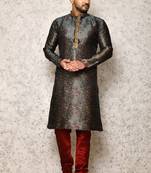 Ranak Rama Green Art Silk Kurta Pajama