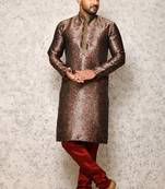 Ranak Grey Art Silk Kurta Pajama