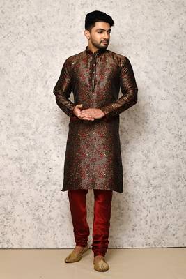 Ranak Brown Art Silk Kurta Pajama 1