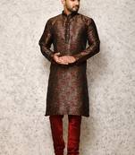 Ranak Brown Art Silk Kurta Pajama
