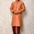 Ranak Orange Art Silk Kurta Pajama