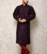 Ranak Navy Blue Art Silk Kurta Pajama