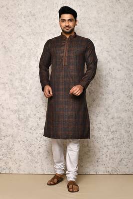 Ranak Black Cotton & Lycra Kurta Pajama 1