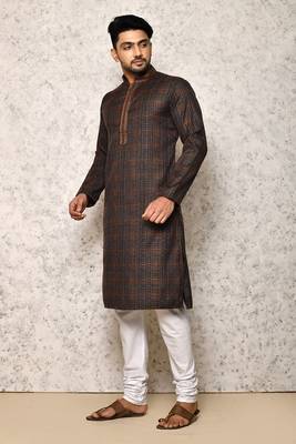 Ranak Black Cotton & Lycra Kurta Pajama 2