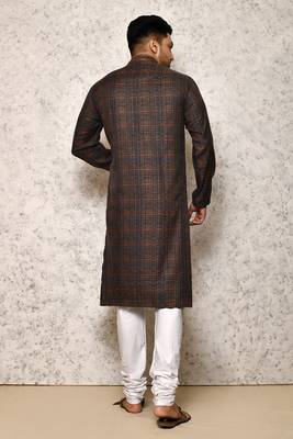 Ranak Black Cotton & Lycra Kurta Pajama 3
