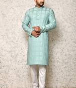 Ranak Sea Green Cotton & Lycra Kurta Pajama