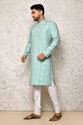 Ranak Sea Green Cotton & Lycra Kurta Pajama 2