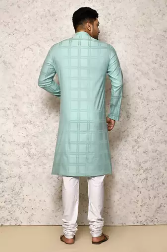 Ranak Sea Green Cotton & Lycra Kurta Pajama