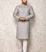 Ranak Grey Cotton & Lycra Kurta Pajama