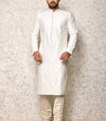Ranak White Art Silk Kurta Pajama