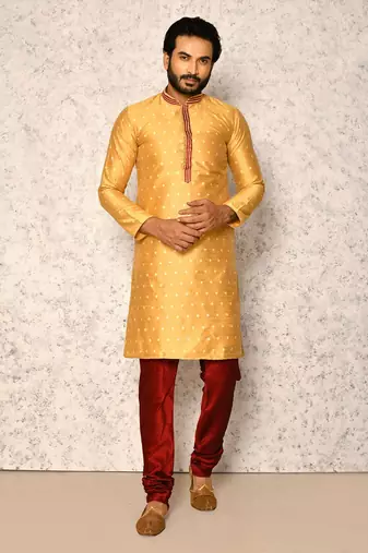 Ranak Gold Art Silk Kurta Pajama