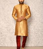 Ranak Gold Art Silk Kurta Pajama