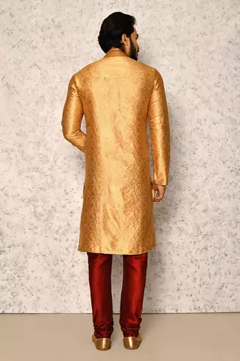 Ranak Gold Art Silk Kurta Pajama
