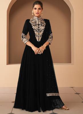 Black Georgette Embroidery Anarkali Salwar Kameez 1