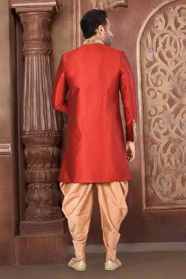 Ranak Red & Beige Silk Indo-Western 3