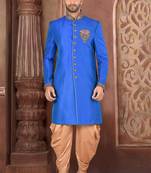 Ranak Blue & Beige Silk Indo-Western