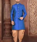 Ranak Blue & Beige Silk Indo-Western