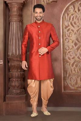 Ranak Red & Beige Silk Indo-Western 1