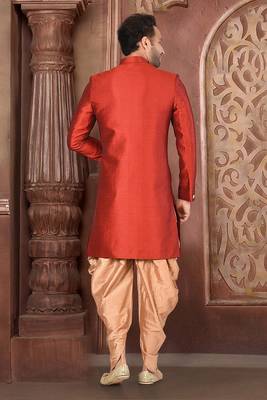 Ranak Red & Beige Silk Indo-Western 3