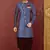 Ranak Blue & Maroon Mulbary Butti Silk Indo-Western