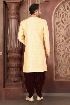 Ranak Cream & Maroon Mulbary Butti Silk Indo-Western 3