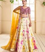 Multicolor Art Silk Sequins Embroidered Lehenga Choli