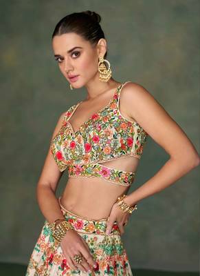 Multicolor Art Silk printed lehenga Choli 2