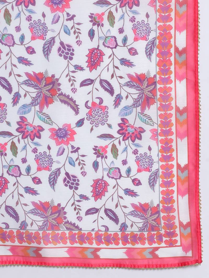  Wine Rayon Slub Fabric Embroidered Work Straight Kurta, Pant and Dupatta Set