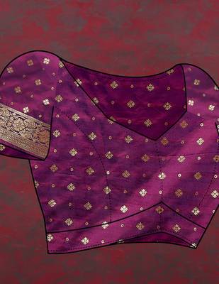 Pink & Purple Soft Patola Silk Blend Meenakri Weawing Motifs And Rich Zari Weawing Saree With Blouse For Women 5