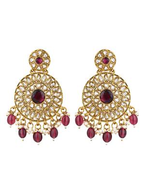 traditional handcrafted kundan pearl floral design earrings for women/girls 2